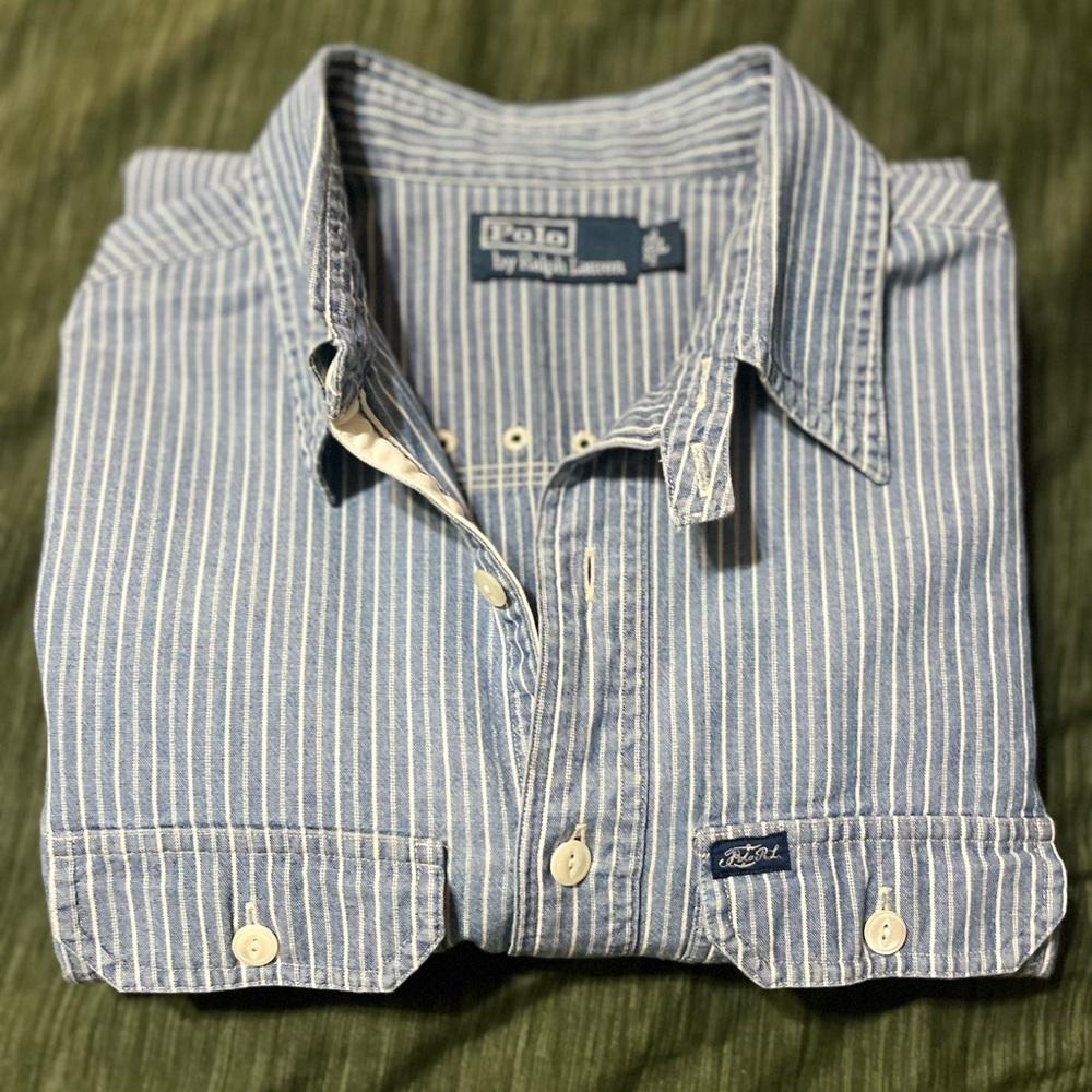 Polo by Ralph Lauren Blue Striped Men's Shirt